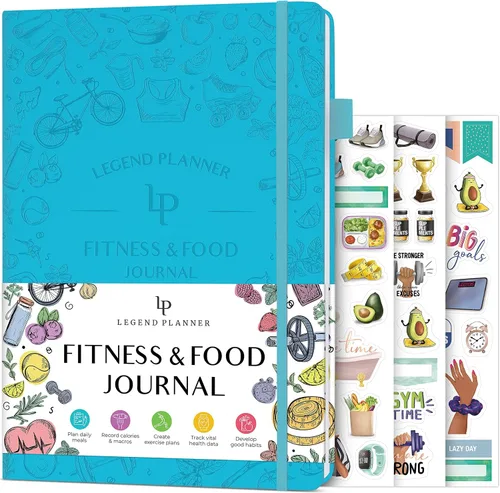 Miniatura 7 de Legend Fitness & Food Journal - Agenda de nutrición y entrenamiento con calendario de ejercicios y rastreador de nutrientes, libro de registro