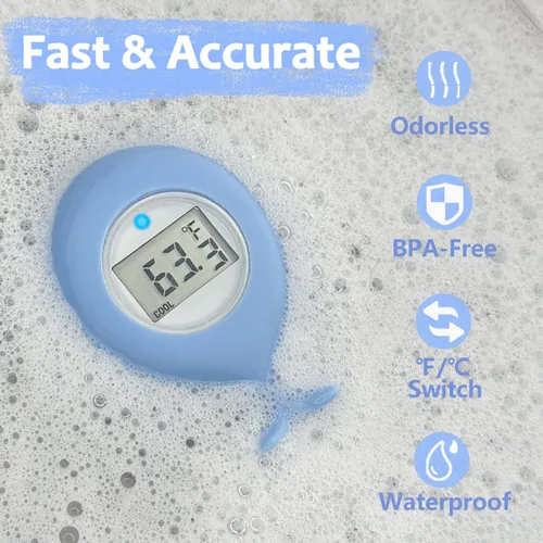 Miniatura 2 de Termómetro de bañera de bebé para bebé, termómetro de temperatura del agua de la bañera, juguete flotante de seguridad, artículos esenciales