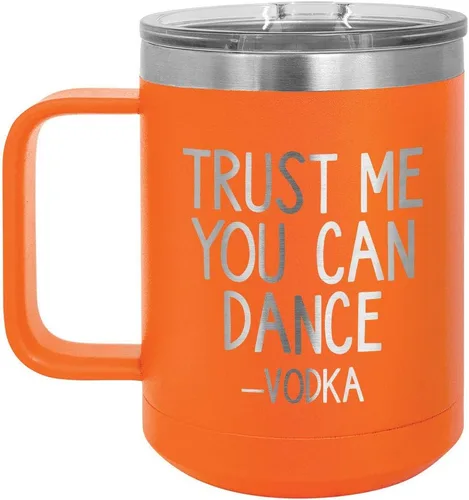 Miniatura 16 de Confíe en que puedes bailar - Taza de café negra de 15 oz con tapa superior deslizante Taza de café de viaje aislada Ideas de regalo