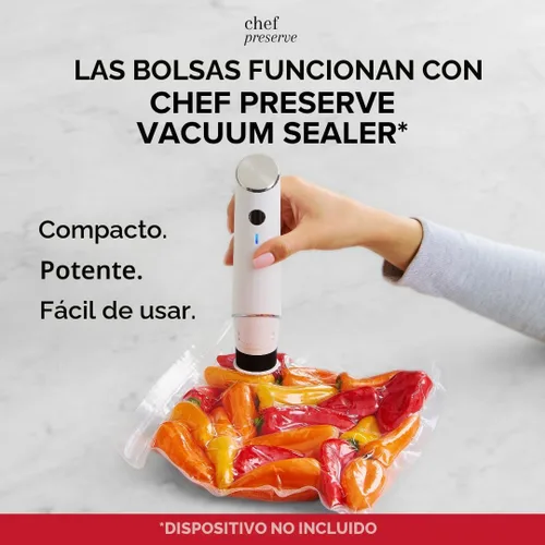 Miniatura 4 de Chef Preserve Bolsas reutilizables selladoras al vacío para alimentos, 30 bolsas grandes sin BPA (12 x 13 pulgadas), congelador, microondas