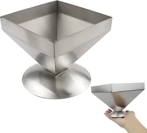 DOERDO Molde de cocina piramidal de acero inoxidable para hogar y restaurante, 5.9 x 4.5 pulgadas