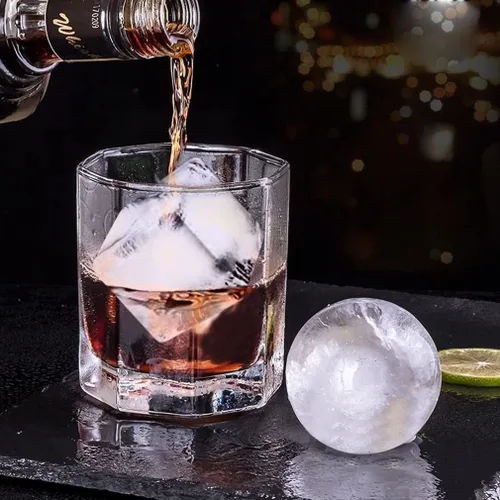 Miniatura 2 de ROTTAY Bandejas para cubitos de hielo (juego de 2), máquina de bolas de hielo con tapa y cubo de hielo cuadrado grande para whisky, cócteles y hecho