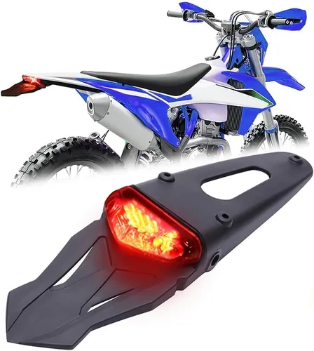 Miniatura 10 de DREAMIZER Guardabarros trasero negro ahumado 12V LED luz trasera lámpara de freno para motocicleta todoterreno Motocross Dirt Bike