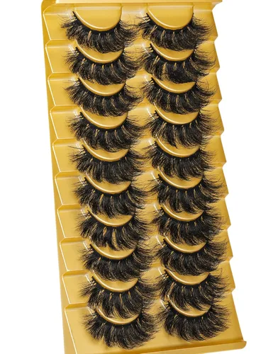 Miniatura 7 de Pestañas de visón esponjosas de aspecto natural, pestañas postizas Wispy de aspecto natural, pestañas completas 8D, pestañas de 20 mm de largo, rizo