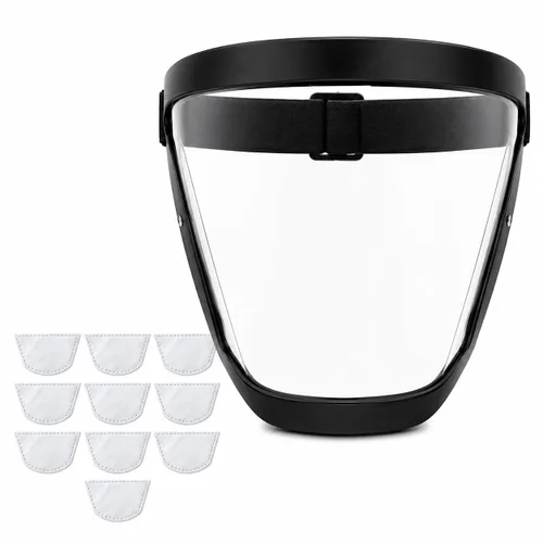 Máscara de protección facial antivaho de alta definición para adultos (color negro mejorado).