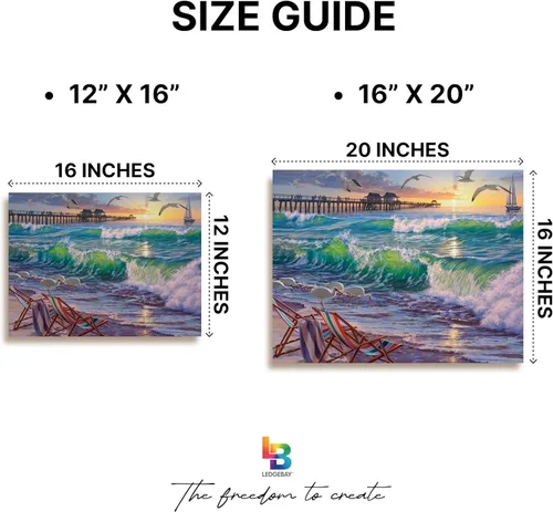 Miniatura 5 de Ledgebay Kit de pintura por números DIY para adultos en lienzo enmarcado: kit de pintura por números de principiante a avanzado, los kits incluyen