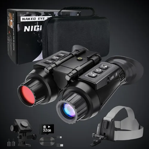 Miniatura 4 de GOYOJO 4K Gafas de visión nocturna montadas en la cabeza y prismáticos para adultos – NVG infrarrojos con enfoque manual y zoom digital 8X