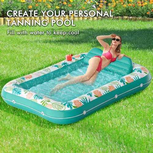 Miniatura 2 de stonful - Flotador inflable para piscina de 75 x 51 pulgadas, flotadores de piscina para adultos con almohada y soporte para tazas, 4 en 1, cama