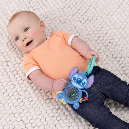 Miniatura 8 de Bright Starts Disney Baby Stitch Tummy Tumble - Juguete giratorio para perseguidor de cuentas, para viajes, unisex, juguete de cochecito para recién