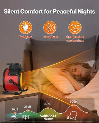 Miniatura 5 de Calentadores de patio para exteriores, calentador eléctrico portátil de garaje de 1500 W con calentamiento rápido 2S, protección contra