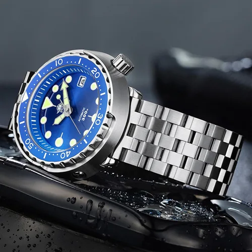 Miniatura 5 de ADDIESDIVE Relojes de buceo para hombre, 1.870 in, reloj de pulsera automático Nh35, impermeable, 300 M, esfera luminiscente cromada, My-H5