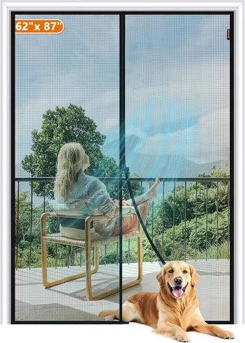 Miniatura 149 de MAGZO Mosquitera Magnética para Puerta Se Ajusta a Puerta de Tamaño 25 x 63 Pulgadas, Tamaño de Mosquitera 27" x 64" Imanes Fuertes de Malla, Red