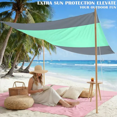 Miniatura 155 de Famstar Beach Blanket Oversized Extra Large 78"X81"/10'X9',Waterproof Sandproof Beach Blanket 2-8 Adults Lightweight Durable for Travel Camping