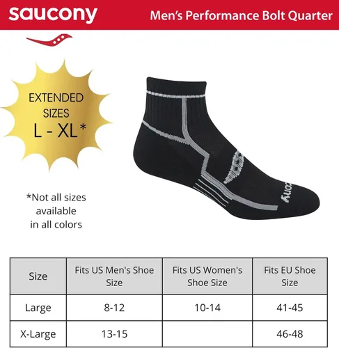 Miniatura 3 de Saucony Men's Multi-pack Bolt Performance Quarter Socks