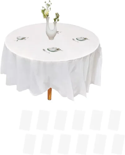 Miniatura 13 de Urby Paquete de 12 manteles rectangulares de plástico, con asientos para 4-6 personas, mantel desechable resistente y empaquetado individualmente