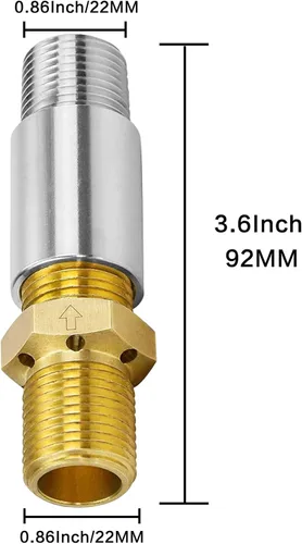 Miniatura 5 de Válvula mezcladora de aire de 90,000 BTU para quemadores de hoguera, latón resistente y boquilla de gas de acero inoxidable 304, compatible con gas