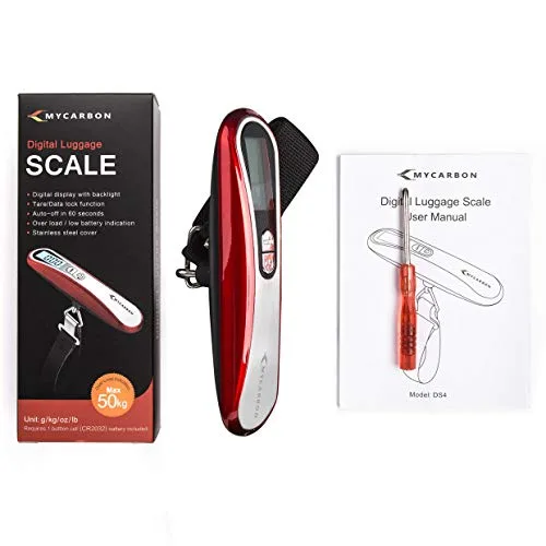 Miniatura 7 de MYCARBON Báscula de equipaje digital colgante para equipaje, báscula de peso portátil de viaje, báscula de pesaje de maleta con pantalla LCD