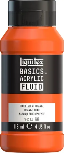 Miniatura 30 de Liquitex BASICS Pintura acrílica fluida, botella de 118ml (4 onzas), tono amarillo cadmio medio Tono medio amarillo cadmio