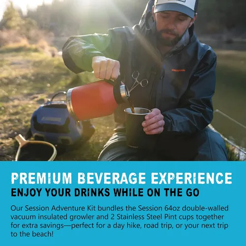 Miniatura 2 de DrinkTanks® - Growlers de acero inoxidable de 64 onzas para cerveza y tazas de acero inoxidable de 16 onzas, cultivador de cerveza aislado con 2