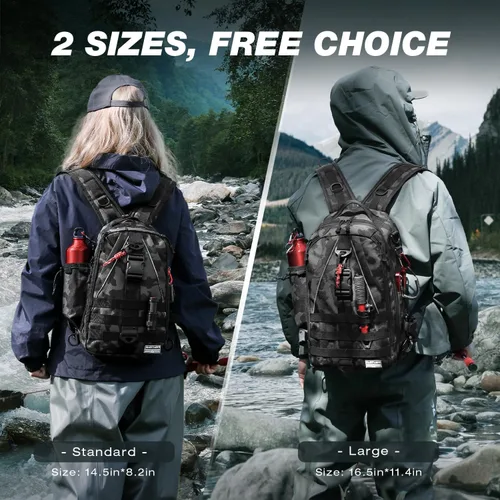 Miniatura 6 de Mochila de Pesca Ghosthorn con Bolsa de Aparejos y Bandolera - Mochila con Soporte para Caña - Caja de Aparejos Ligera para Regalos de Pesca
