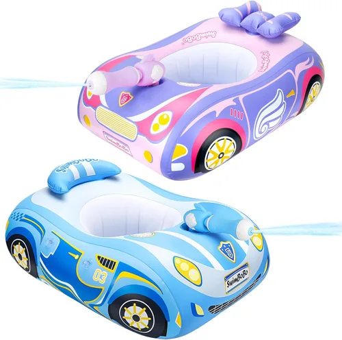 Swimbobo - Flotador de piscina para niños pequeños con asiento, barco, inflable, avión, piratas, tiburones, coche para niños, juguetes al aire libre
