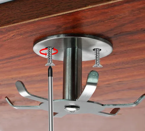 Miniatura 5 de Zorfeter Ganchos para utensilios de cocina para debajo del gabinete, estantes de utensilios de acero inoxidable con rotación de 360°, sin Níquel