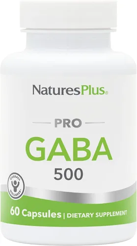 NaturesPlus PRO GABA 500 mg - 60 cápsulas - Sin OMG, vegano, sin gluten - 60 porciones