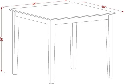 Miniatura 3 de East West Furniture VERN3-WHI-W - Juego de pub de 3 piezas de altura de mostrador para espacios pequeños contiene una mesa de comedor cuadrada y 2