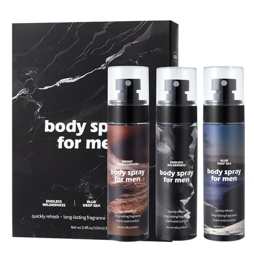 Spray corporal para hombres, desodorante sin aluminio para hombres, spray corporal para hombre, potente fórmula suave de frescura, sin alcohol, apto