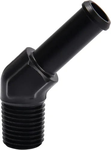 EVIL ENERGY 3/8" NPT macho a 1/2" adaptador de montaje de púas 45 grados aluminio negro