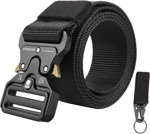 Miniatura 7 de KingMoore - Cinturón táctico para hombre, resistente, ajustable, estilo militar, de nailon con hebilla de metal