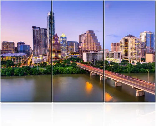 Miniatura 115 de San Antonio Sundown - Impresión en lienzo, paisaje de ciudad de pared grande, paisaje urbano extra grande de Texas, impresión de pared de horizonte