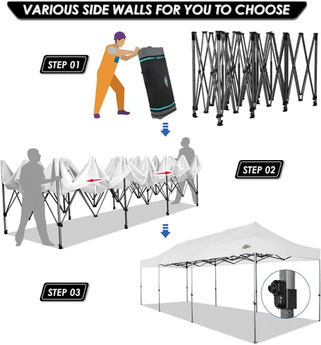 Miniatura 28 de COBIZI Tienda de campaña desplegable de 6.6 x 6.6 pies, toldo resistente, fácil de instalar, impermeable, para exteriores, fiestas, playa, jardín