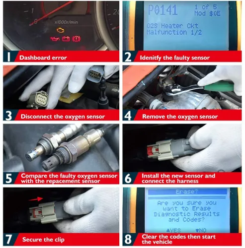 Miniatura 6 de 2 sensores 234-4626 Downstream Oxy gen O2 compatibles con Lexus GS300 98-05, IS300 01-05, SC300 94-00, Toyota Camry 97-01, Solara 99-00, Supra