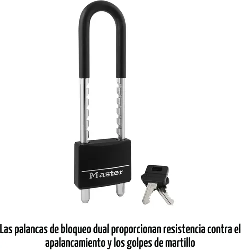 Miniatura 5 de Master Lock - 527D candado cubierto, grillete de 2 pulgadas y 6 pulgadas, negro, 527D