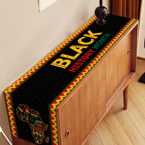 Miniatura 4 de Nepnuser Camino de mesa del mes de la historia negra, decoración de fiesta de la herencia afroamericana, febrero, libertad negra, decoración
