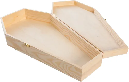 Miniatura 2 de Creative Hobbies Caja grande de ataúd de Halloween de 18 pulgadas, caja rellenable con bisagras para decoración de Halloween, recuerdo de fiesta
