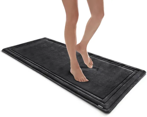 Miniatura 9 de MICRODRY - SoftLux - Tapetes de baño trenzados para baño, súper absorbente, tapetes de baño de espuma viscoelástica con base antideslizante GripTex