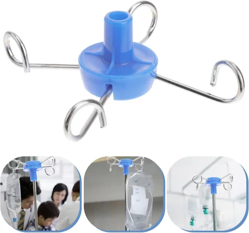 Miniatura 5 de Gancho colgante vertical del gancho del estante de la infusión del acero inoxidable con cuatro ganchos para el uso del hospital de la clínica