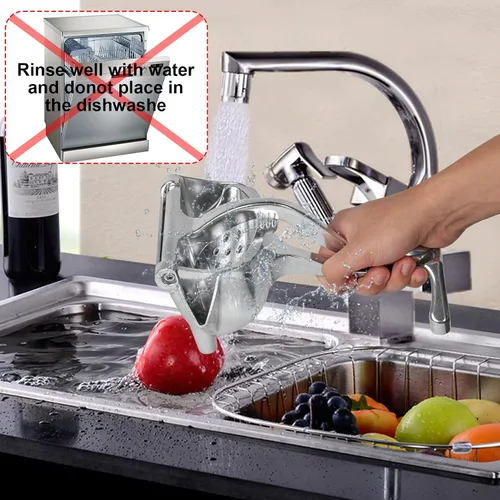 Miniatura 5 de Exprimidor de limón grande, exprimidor manual de frutas de aleación de aluminio, exprimidor de cítricos resistente para limones, naranjas, granadas