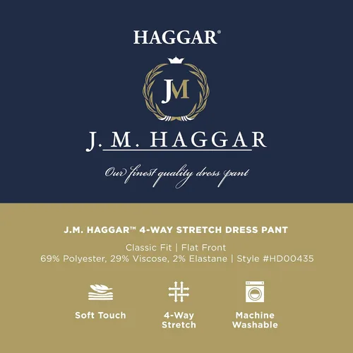 Miniatura 6 de J.M. Haggar Men's Classic Fit Flat Front Dress Pant-Regular and Big & Tall Sizes