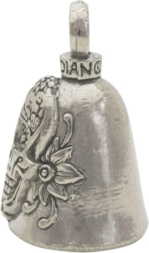 Miniatura 2 de Guardian Bell Campana de buena suerte con llavero y bolsa de regalo de terciopelo negro Campana de motocicleta Peltre sin plomo Hecho