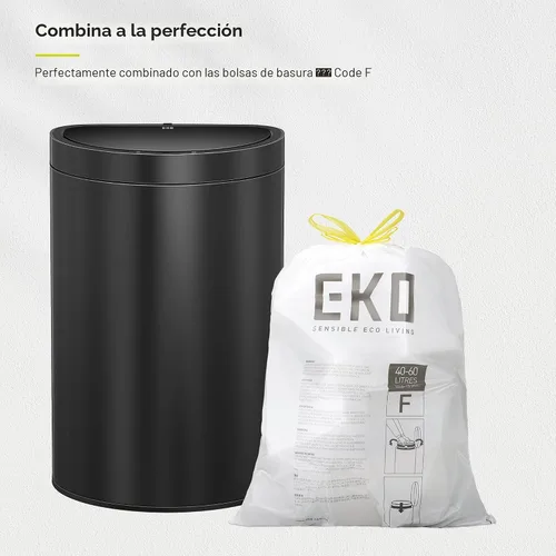 Miniatura 9 de EKO Mirage - Cubo de basura semicircular con sensor de movimiento de 47 litros/12.4 galones, cubo de basura automático para cocina con compartimento