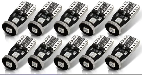 Miniatura 6 de AUTOGINE - 10 unidades de focos LED T10 W5W 194 168 175 2825, sin error, súper brillantes, color amarillo ámbar, con chipset 3030, para luz