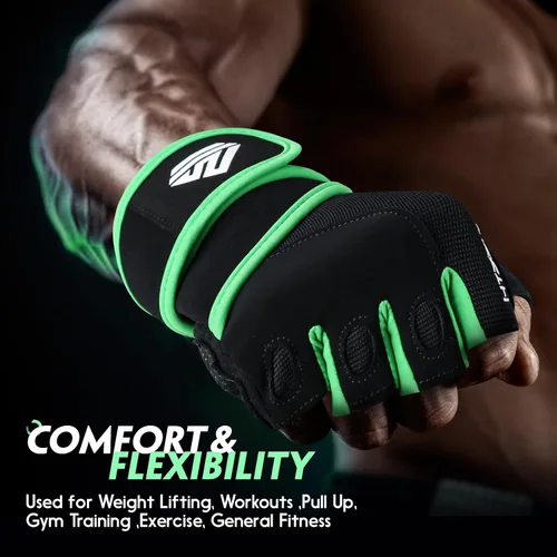 Miniatura 4 de Guantes de Entrenamiento Guantes de Gimnasio Guantes de Levantamiento de Pesas para Hombres y Mujeres con Almohadilla Completa en la Palma, Soporte