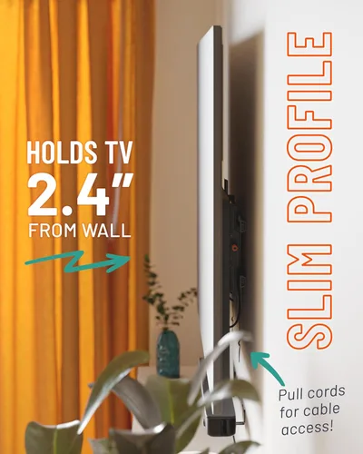 Miniatura 5 de ECHOGEAR Soporte de TV de montaje en pared para televisores de hasta 90 pulgadas, diseño de perfil bajo que se inclina para eliminar