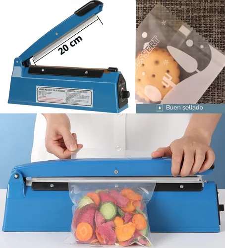 Miniatura 4 de Sellador térmico de impulso de 8 pulgadas, máquina de polietileno manual para bolsas de plástico PE PP bolsas con agarre adicional de elemento