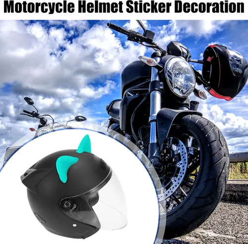 Miniatura 2 de Motoforti 2 piezas de orejas de gato, accesorios de decoración de casco, autoadhesivos, universales, cubierta de casco para motocicleta, bicicleta