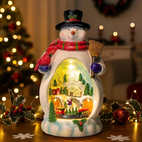 Miniatura 9 de Árbol de Navidad Iluminado y Animado Escena de Natividad del Pesebre, Figuras Musicales de la Familia de Ángeles con Luz LED que Reproduce Música