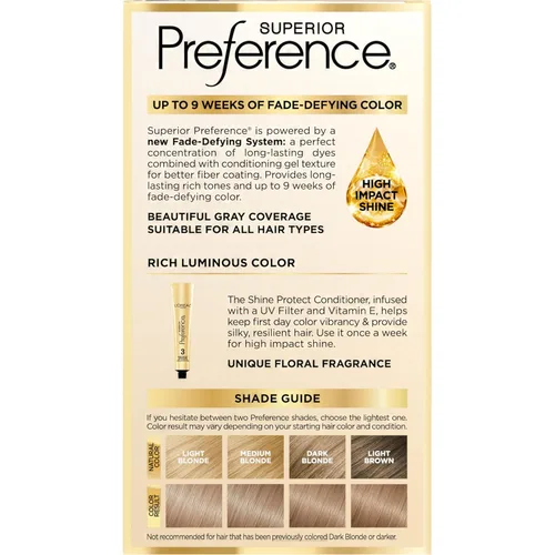 Miniatura 132 de L'Oreal Paris Superior Preference - Tinte permanente luminoso que desafía la decoloración, tinte para el cabello hasta 9 semanas de resplandor, 09